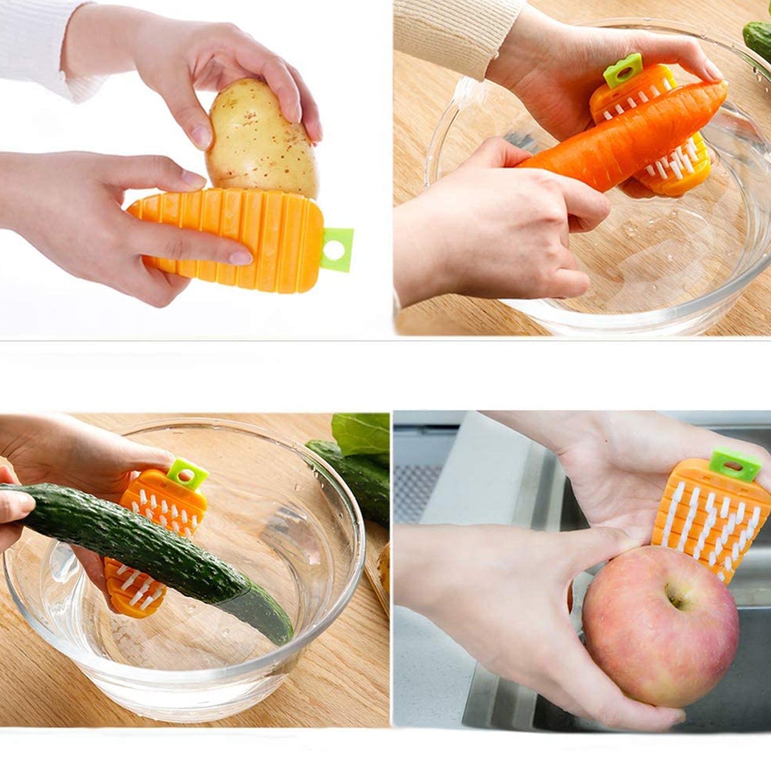 2950 Vegetable Scrubbing Brush, Vegetable Scrubber Non‑Toxic Fruit Brush Carrot Shape Vegetable Brush for Potato for Vegetable DeoDap 2950 Vegetable Scrubbing Brush, Vegetable Scrubber Non‑Toxic Fruit Brush Carrot Shape Vegetable Brush for Potato for Vegetable DeoDap